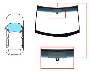 PARABRISAS NISSAN MURANO 2005-2008 DELANTERO / VERDE BANDA AZUL / CON BASE ESPEJO / SIN VENTANA CHASSIS