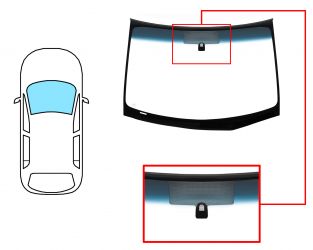 PARABRISAS NISSAN MURANO 2005-2008 DELANTERO / VERDE BANDA AZUL / CON BASE ESPEJO / CON VENTANA CHASSIS
