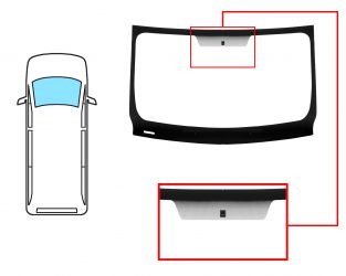 PARABRISAS OPEL VIVARO 2001-2007 DELANTERO / REFLECTANTE / CON BASE ESPEJO A 10 CM DEL BORDE