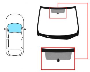 PARABRISAS NISSAN MICRA 2017-2019 DELANTERO / VERDE / ACUSTICO / CON BASE ESPEJO 