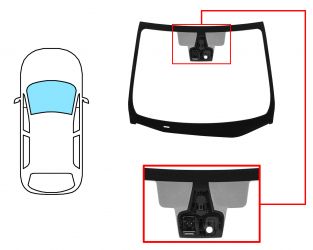 PARABRISAS NISSAN MICRA 2017-2019 DELANTERO / VERDE / ACUSTICO / CON BASE ESPEJO / CON SENSOR / CON SOPORTE CAMARA