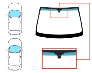 PARABRISAS OPEL CORSA C 2000-2003 3/5 PUERTAS / DELANTERO / VERDE BANDA AZUL / CON BASE ESPEJO 
