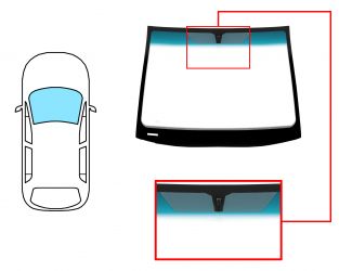PARABRISAS OPEL MERIVA 2003-2006 DELANTERO / REFLECTANTE / BANDA AZUL / CON BASE ESPEJO