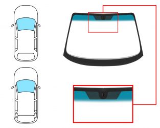 PARABRISAS OPEL OMEGA B 1994-1999 4 PUERTAS / FAMILIAR / DELANTERO / REFLECTANTE / BANDA AZUL / CON BASE ESPEJO 