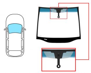 PARABRISAS OPEL ZAFIRA B 2005-2007 DELANTERO / REFLECTANTE / BANDA AZUL / CON BASE ESPEJO / CON SENSOR / MOLDURAS PREMONTADAS ABAJO