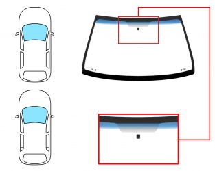 PARABRISAS RENAULT CLIO CAMPUS 2006-2009 3/5 PUERTAS / DELANTERO / VERDE BANDA AZUL / CON BASE ESPEJO