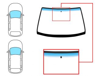 PARABRISAS RENAULT MEGANE 1996-1999 4/5 PUERTAS / FAMILIAR / DELANTERO / VERDE BANDA AZUL / CON BASE ESPEJO