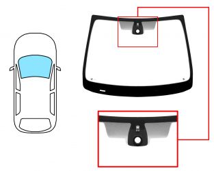 PARABRISAS RENAULT TWINGO 2008-2012 DELANTERO / VERDE / CON BASE ESPEJO / CON SENSOR