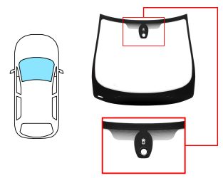 PARABRISAS RENAULT ZOE 2012-2019 DELANTERO / AZUL / CON BASE ESPEJO / CON SENSOR