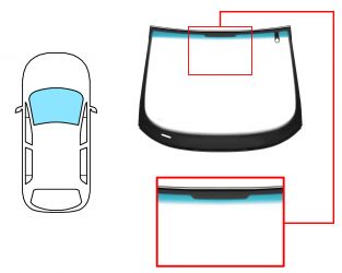 PARABRISAS SEAT TOLEDO 2004-2009 DELANTERO / VERDE BANDA AZUL / CON BASE ESPEJO / CON SENSOR / MOLDURAS PREMONTADAS