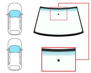 PARABRISAS SEAT IBIZA 1997-1999 3/5 PUERTAS / DELANTERO / VERDE BANDA VERDE / CON BASE ESPEJO / MOLDURAS PREMONTADAS 