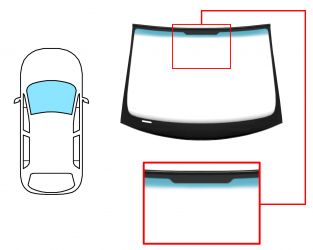 PARABRISAS SEAT LEON 2005-2009 DELANTERO / VERDE BANDA AZUL / CON BASE ESPEJO / MOLDURAS PREMONTADAS 