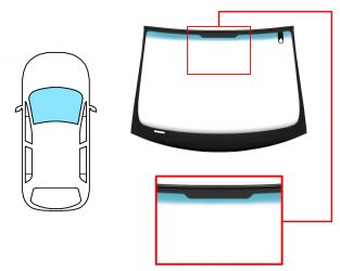 PARABRISAS SEAT LEON 2005-2009 DELANTERO / VERDE BANDA AZUL / CON BASE ESPEJO / CON SENSOR / MOLDURAS PREMONTADAS 