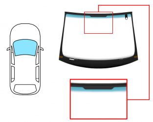 PARABRISAS SEAT LEON 2005-2009 DELANTERO / VERDE BANDA AZUL / CRISTAL TERMICO / CON BASE ESPEJO / CON SENSOR / MOLDURAS PREMONTADAS 