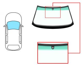 PARABRISAS SEAT TOLEDO 1991-1998 DELANTERO / VERDE BANDA VERDE / CON BASE ESPEJO / MOLDURAS PREMONTADAS ARRIBA
