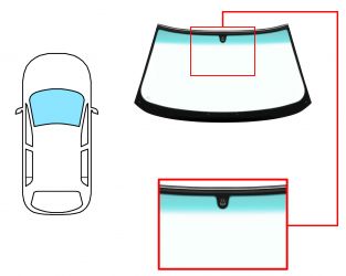 PARABRISAS SEAT TOLEDO 1991-1998 DELANTERO / VERDE BANDA AZUL / CON BASE ESPEJO MODIFICADA / MOLDURAS PREMONTADAS ARRIBA