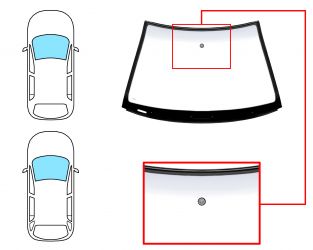 PARABRISAS SKODA FABIA 1999-2004 4/5 PUERTAS / FAMILIAR / DELANTERO / VERDE BANDA GRIS / CON BASE ESPEJO / MOLDURAS PREMONTADAS 