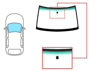 PARABRISAS SUBARU FORESTER 1998-2002 DELANTERO / VERDE BANDA VERDE / CON BASE ESPEJO