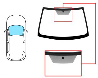 PARABRISAS TOYOTA COROLLA 2007-2010 4 PUERTAS / DELANTERO / VERDE / CON BASE ESPEJO / MOLDURAS PREMONTADAS