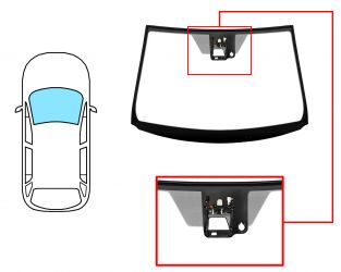 PARABRISAS TOYOTA VERSO 2009-2013 DELANTERO / VERDE / CON BASE ESPEJO / CON SENSOR / CON SOPORTE CAMARA MODIFICADO / MOLDURAS PREMONTADAS