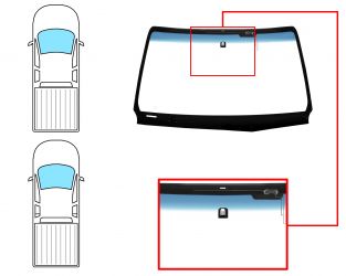 PARABRISAS TOYOTA HILUX 2016-2021 2/4 PUERTAS / DELANTERO / VERDE BANDA AZUL / CON BASE ESPEJO / ANTENA