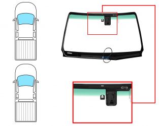 PARABRISAS TOYOTA HILUX 2016-2021 2/4 PUERTAS / DELANTERO / VERDE BANDA VERDE / CON BASE ESPEJO / CRISTAL TERMICO / ANTENA / CAMARA CARRIL