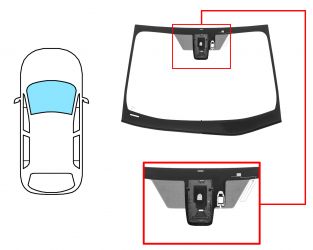 PARABRISAS TOYOTA PRIUS 2016-2019 DELANTERO / VERDE / ACUSTICO / CON BASE ESPEJO / CON SENSOR / ANTENA / CAMARA CARRIL / MOLDURAS PREMONTADAS