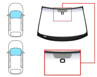 PARABRISAS VOLKSWAGEN GOLF VI 2008-2012 3/5 PUERTAS / DELANTERO / VERDE BANDA GRIS / CON BASE ESPEJO / CON SENSOR / MOLDURAS PREMONTADAS