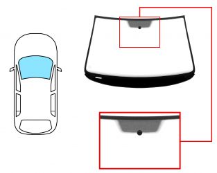 PARABRISAS VOLKSWAGEN PASSAT 2005-2010 4 PUERTAS / FAMILIAR / DELANTERO / VERDE / CON BASE ESPEJO A 10,5CM DEL BORDE / MOLDURAS PREMONTADAS