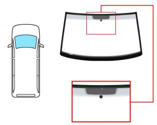 PARABRISAS VOLKSWAGEN TRANSPORTER T5 2003-2009 DELANTERO / VERDE BANDA GRIS / CON BASE ESPEJO / ANTENA / MOLDURAS PREMONTADAS 