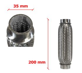 Tubo de Escape Flexible 35mm Diametro x 200mm Longitud