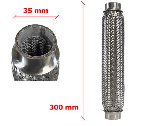 Tubo de Escape Flexible 35mm Diametro x 300mm Longitud
