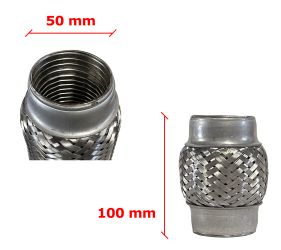 Tubo de Escape Flexible 50mm Diametro x 100mm Longitud
