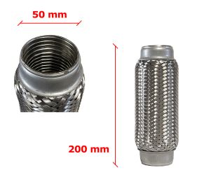Tubo de Escape Flexible 50mm Diametro x 200mm Longitud