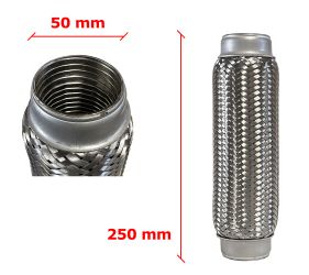 Tubo de Escape Flexible 50mm Diametro x 250mm Longitud