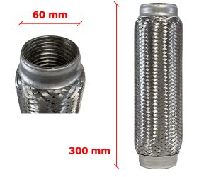 Tubo de Escape Flexible 60mm Diametro x 300mm Longitud